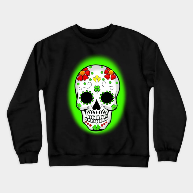 Shamrock sugar skull Crewneck Sweatshirt by Art by Eric William.s